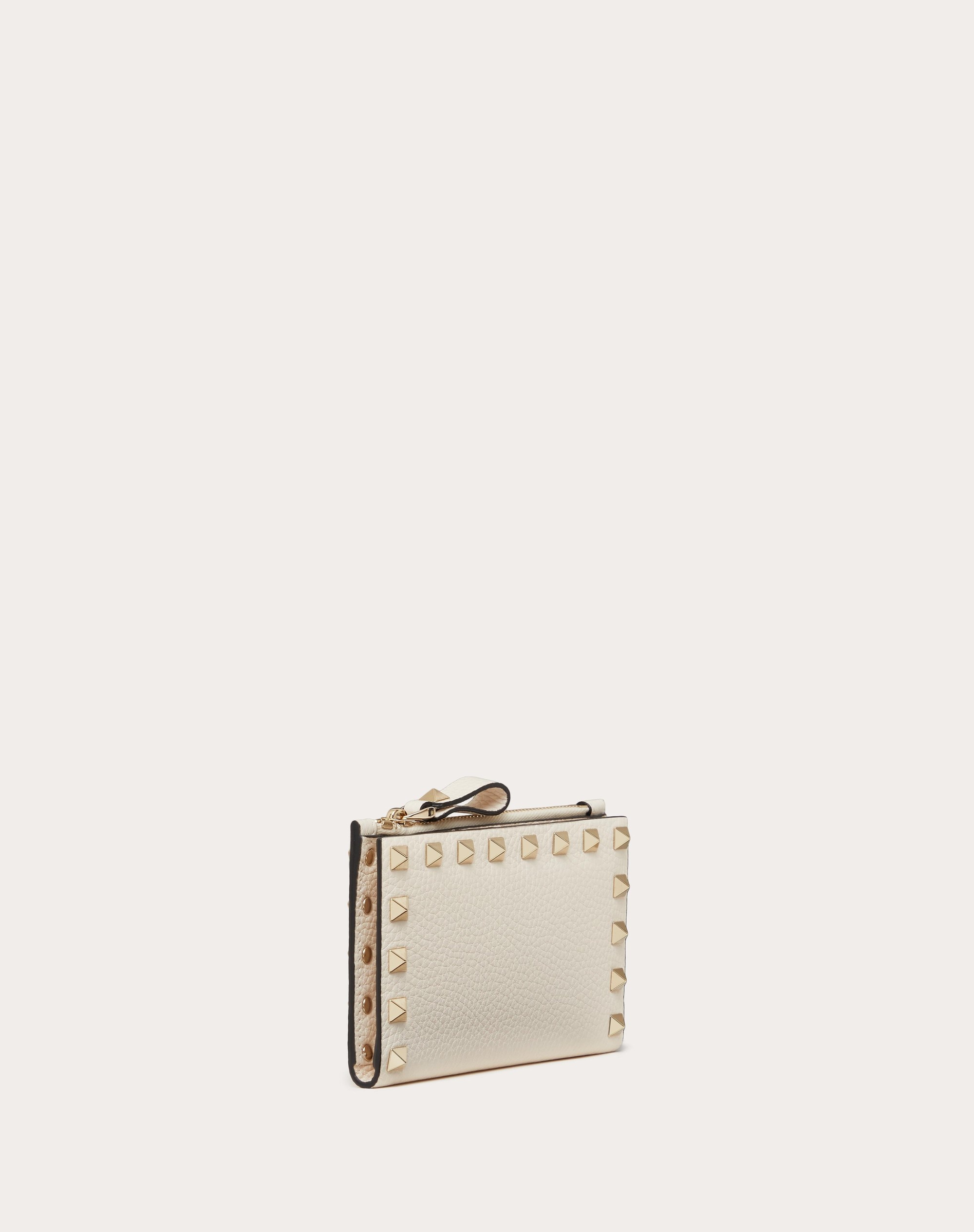 ROCKSTUD GRAINY CALFSKIN CARDHOLDER WITH ZIPPER - 4