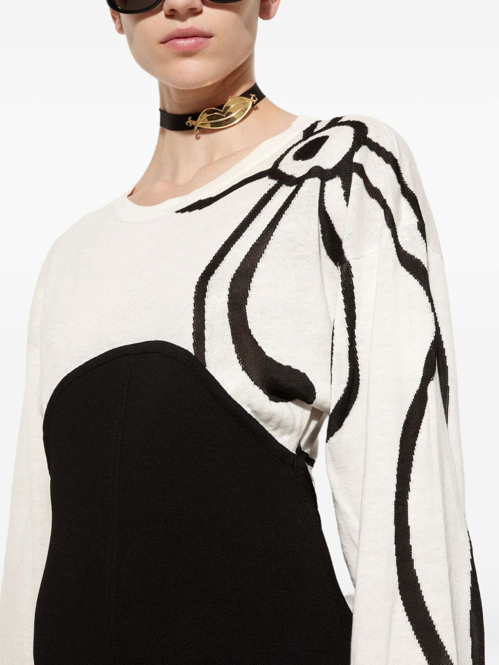 abstract-print knit dress - 5