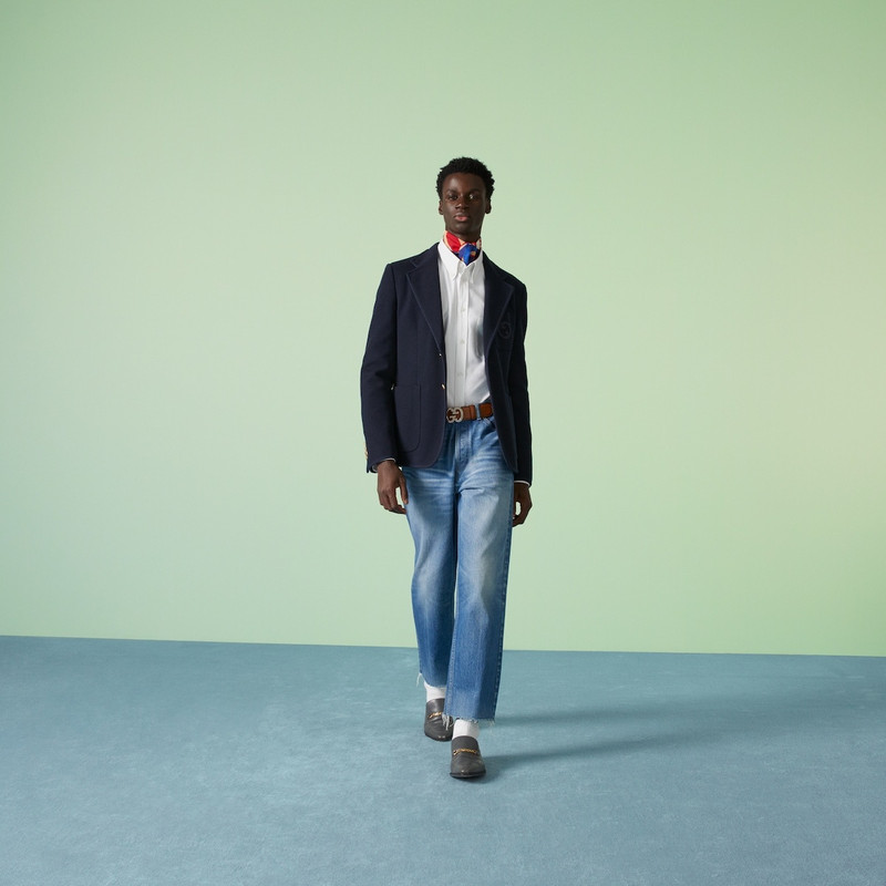 GUCCI Oxford cotton shirt with embroidery outlook
