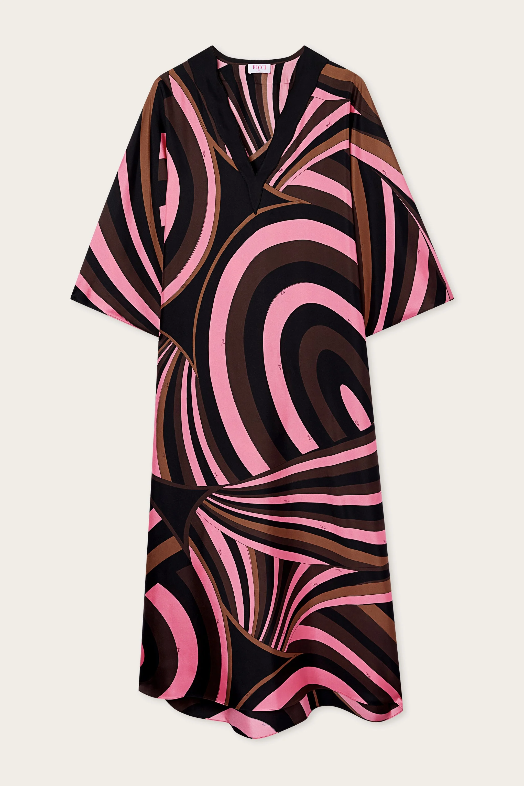 IRIDE PRINT SILK KAFTAN - 1