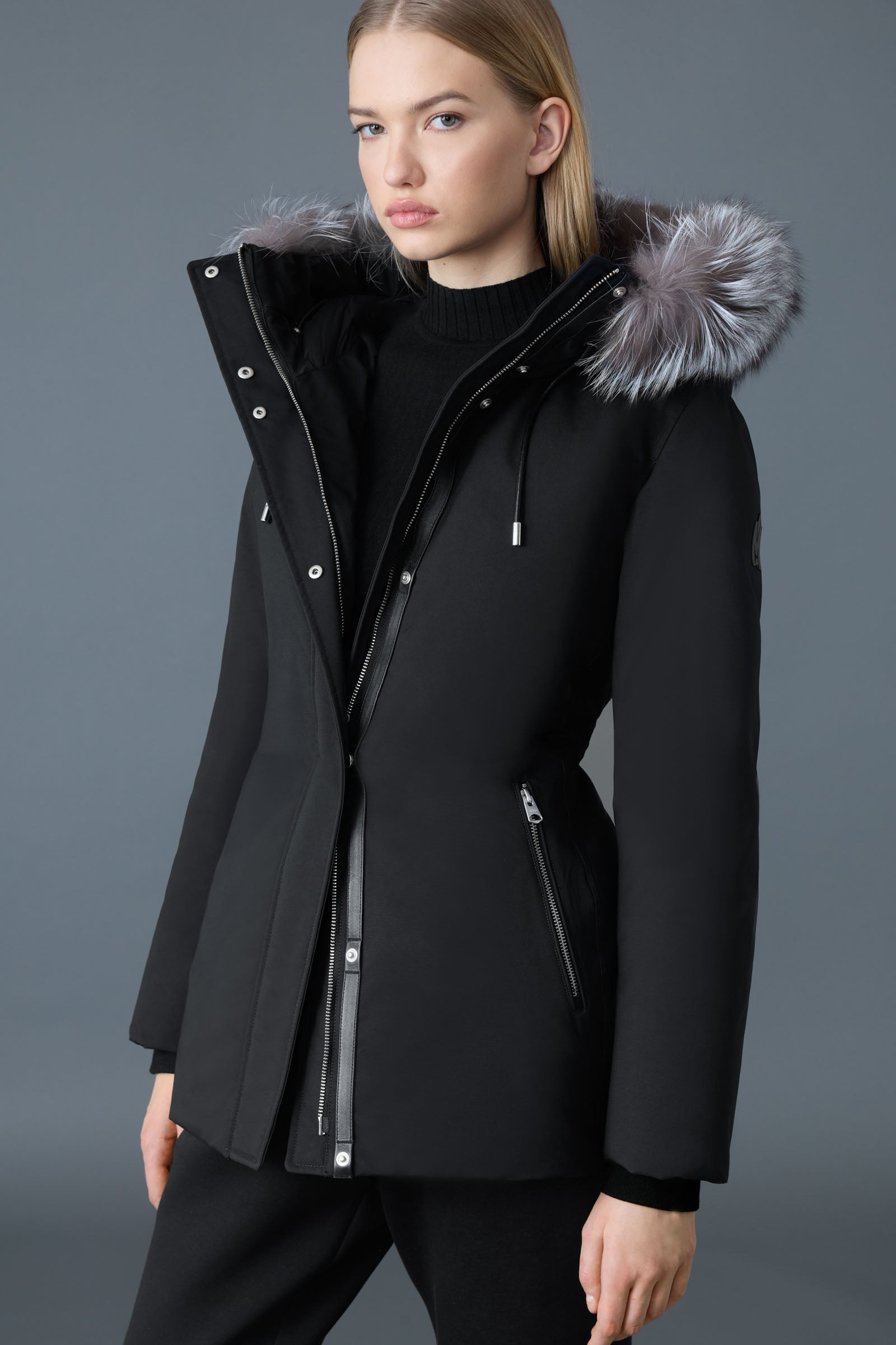 JENI 2-in-1 down parka with removable bib and silver fox fur - 5