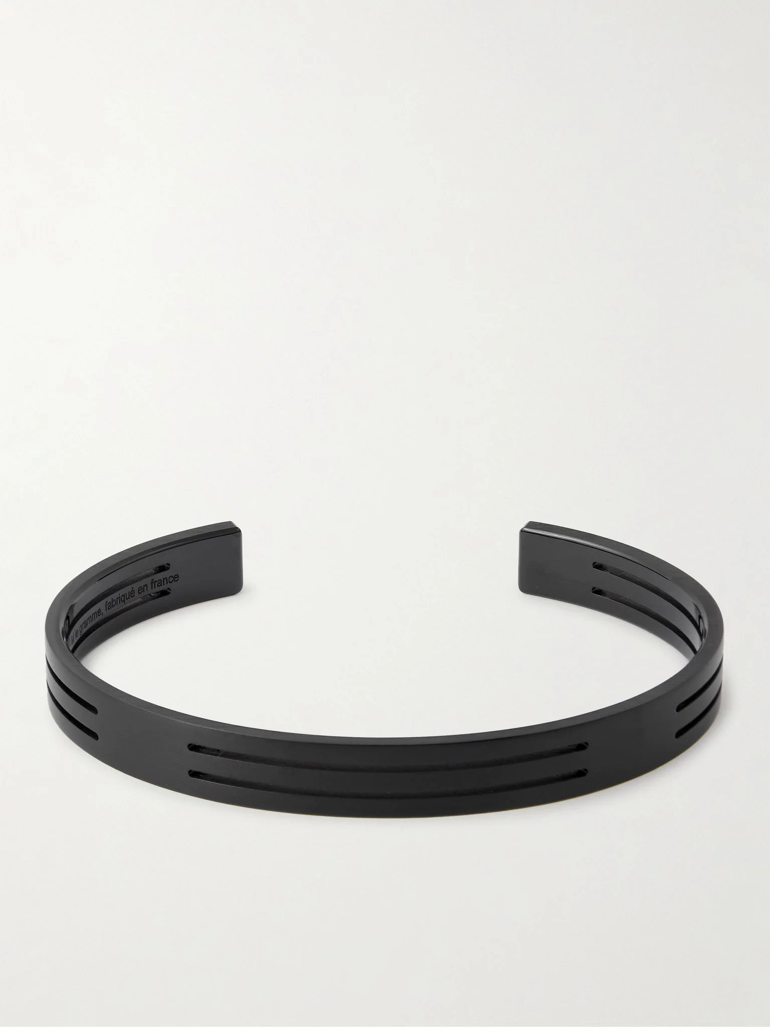 8g Punched Ribbon Recycled-Titanium Cuff Black - 1