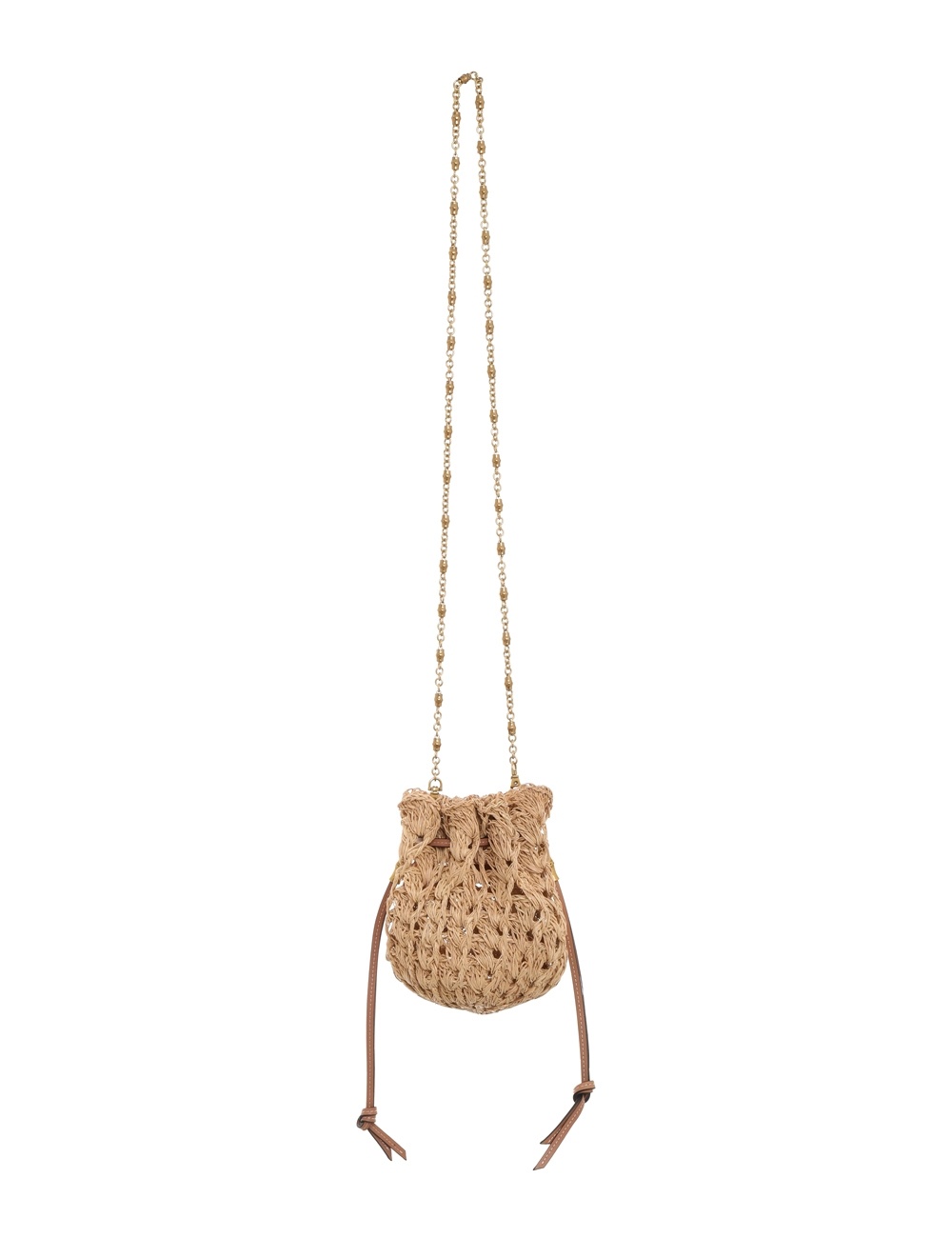 RAFFIA DRAWSTRING POUCH - 1