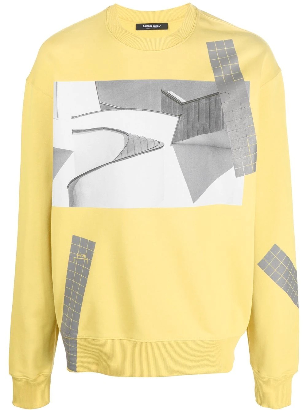 grid graphic print sweatshirt - 1