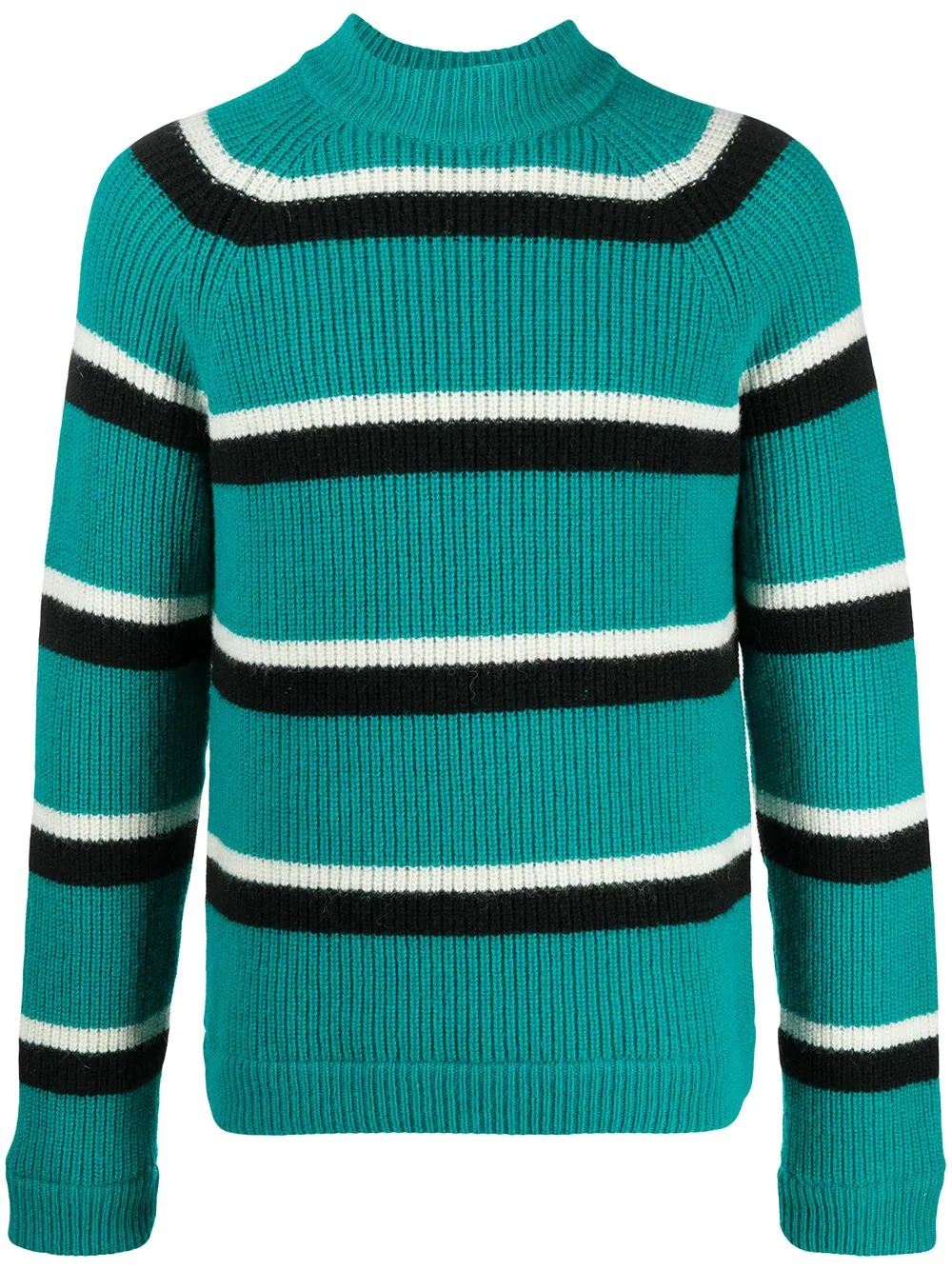 stripe-pattern ribbed-knit jumper - 1