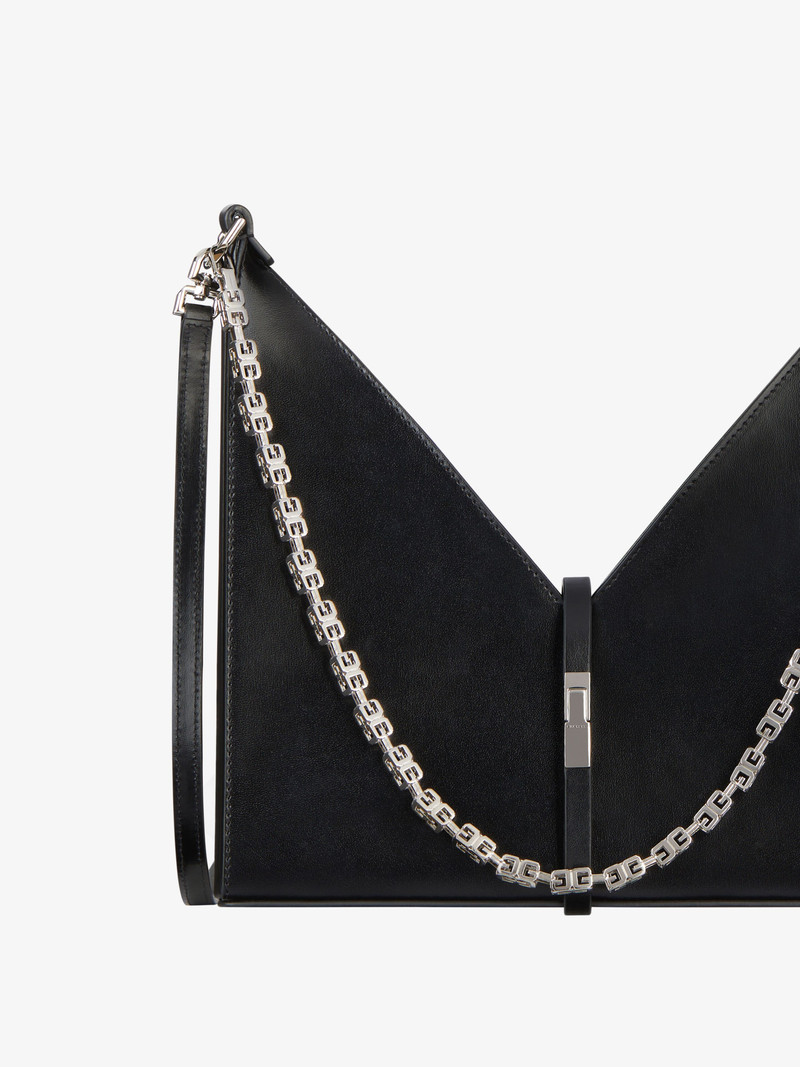 SMALL CUT OUT BAG IN BOX LEATHER WITH CHAIN 7