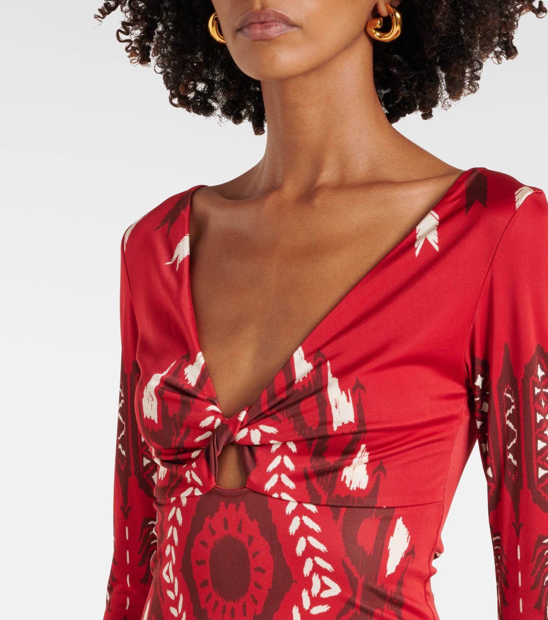 Printed jersey maxi dress - 4