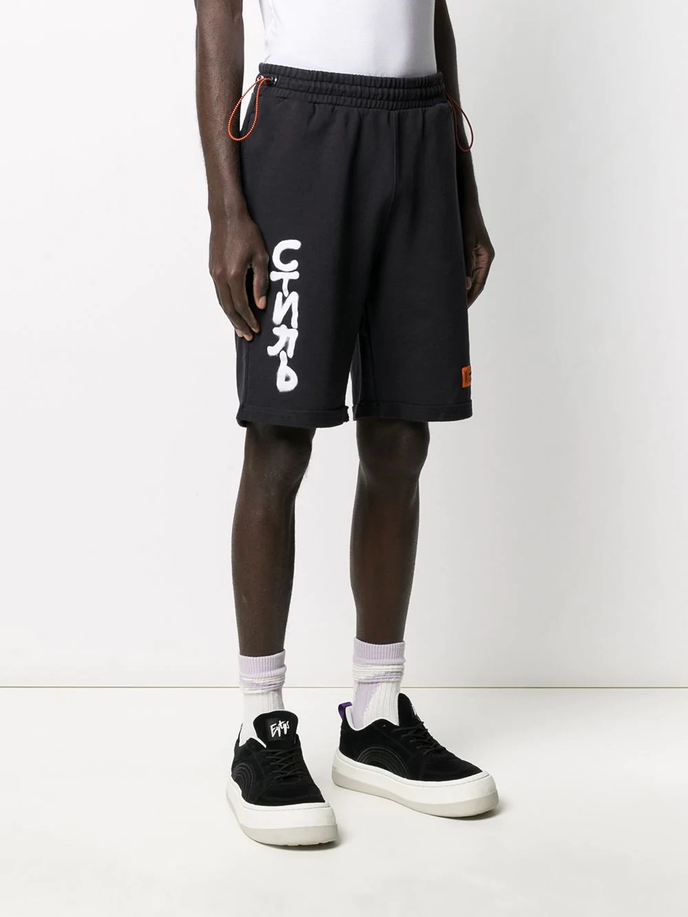 logo patch track shorts - 3