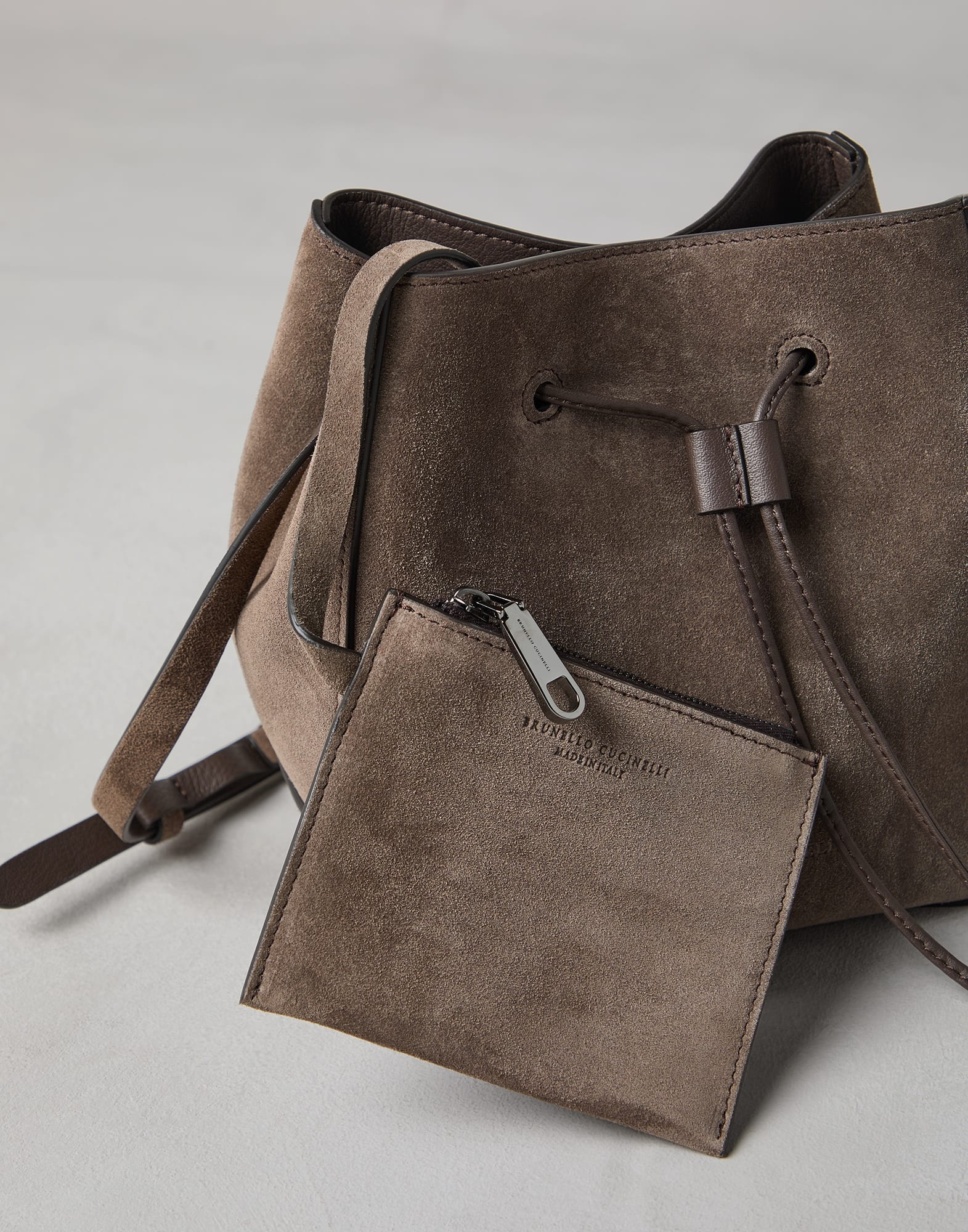 BC Duo small bucket bag in suede with monili - 5