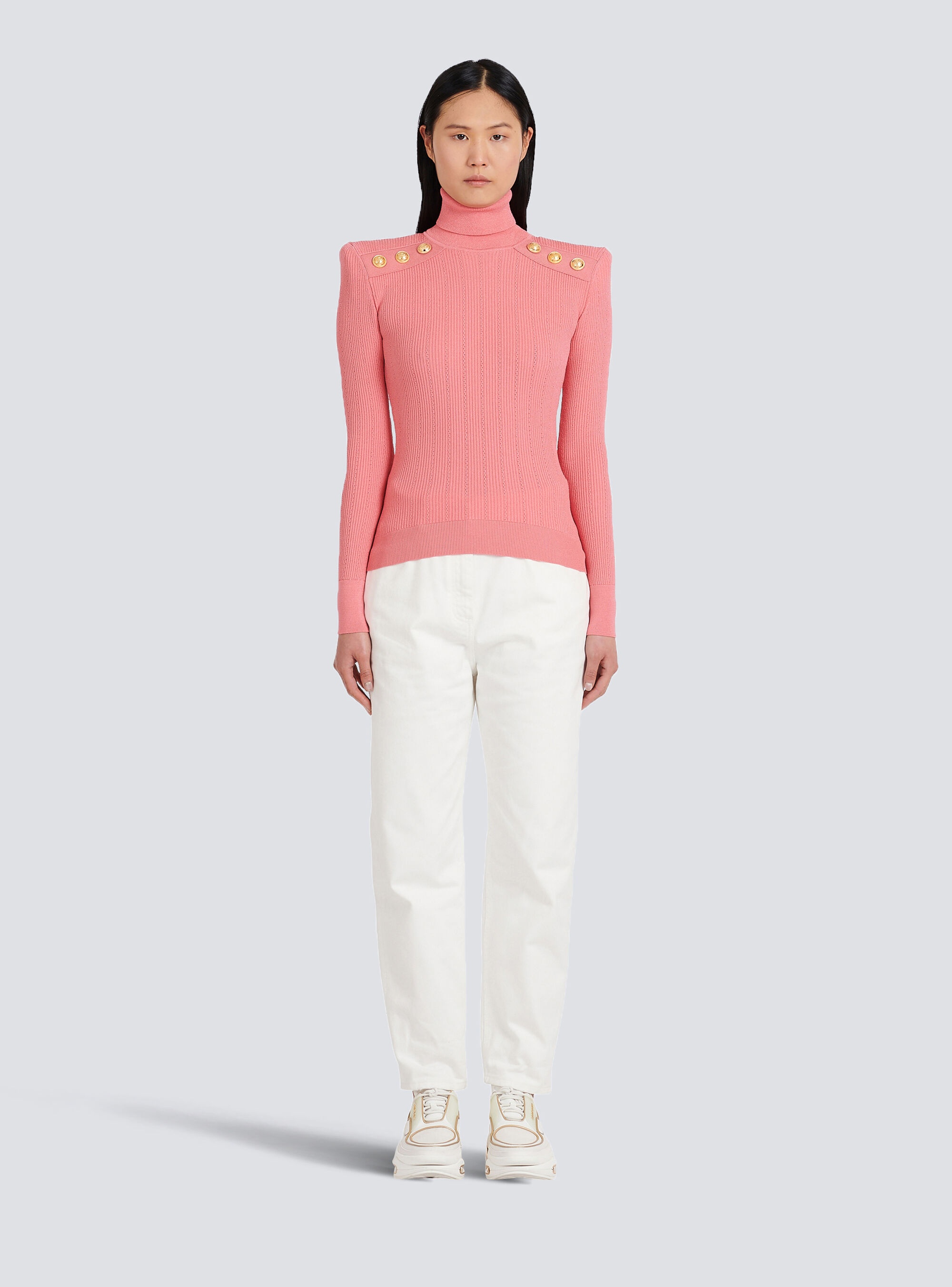 Eco-designed sweater with gold-tone buttons - 3