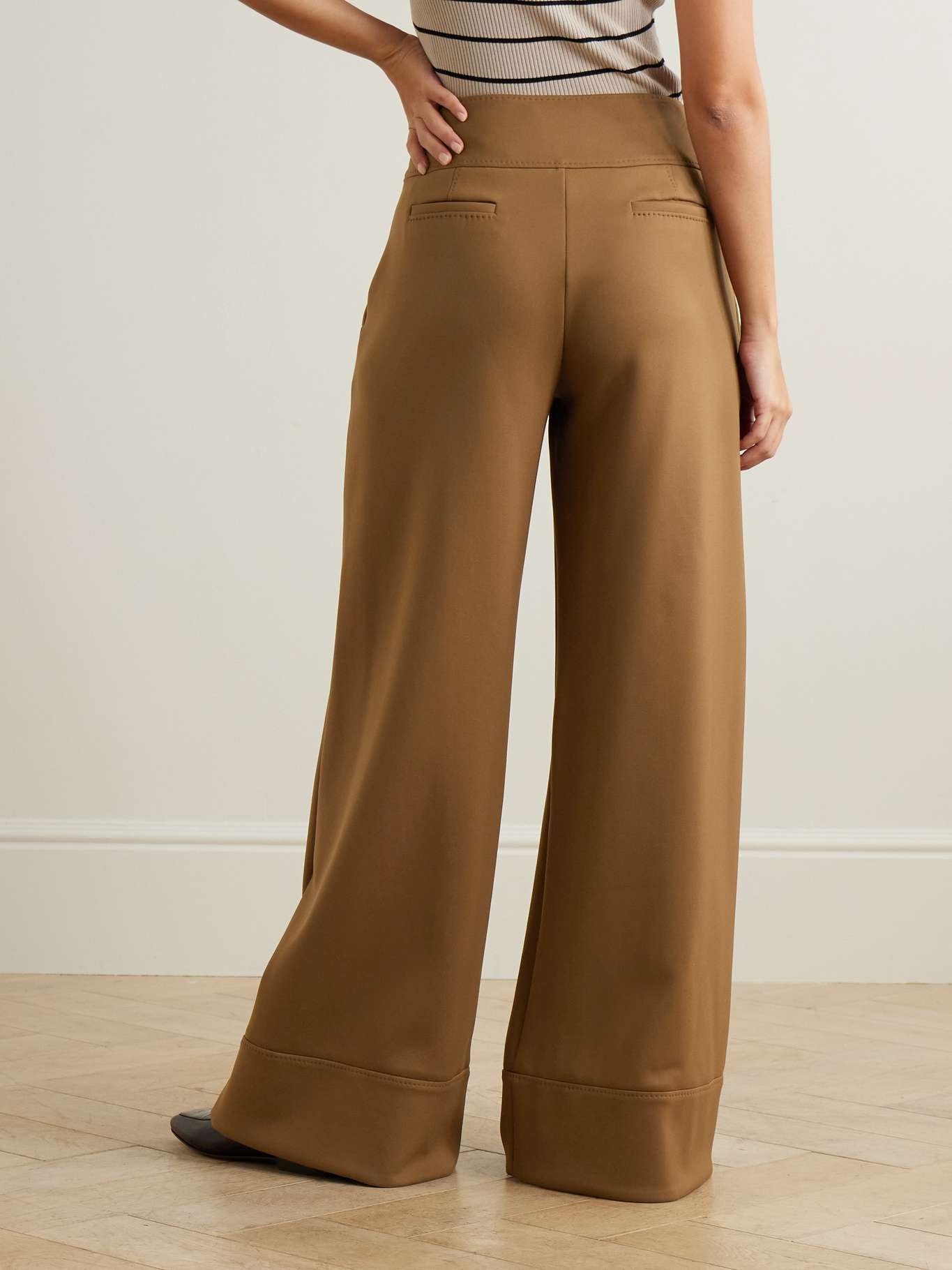 Fagiani stretch-twill wide-leg pants Dark brown - 4
