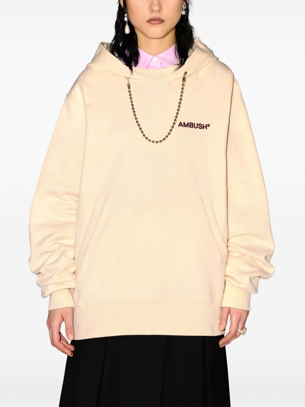 ball chain-detail hoodie - 3