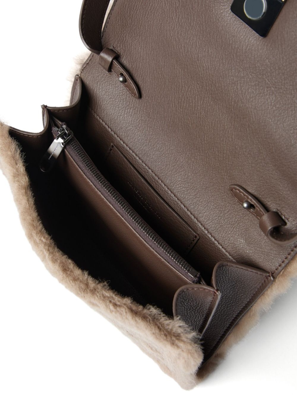 shearling cross body bag - 4