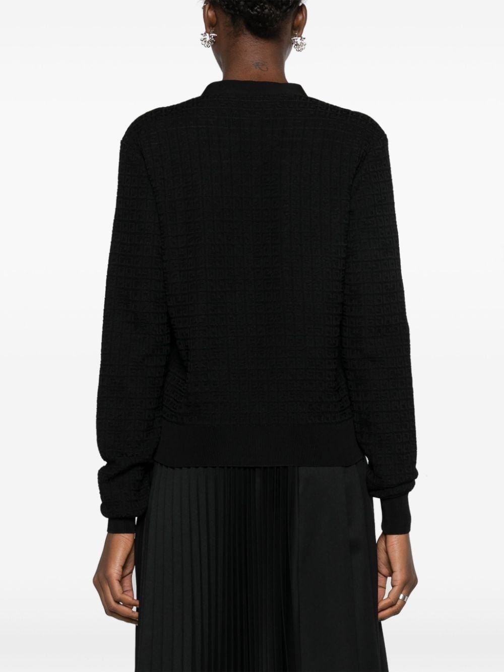 4G-jacquard V-neck cardigan - 4