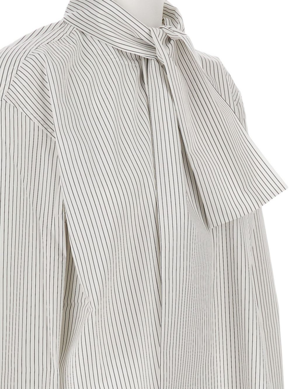 striped tie-neck shirt - 3