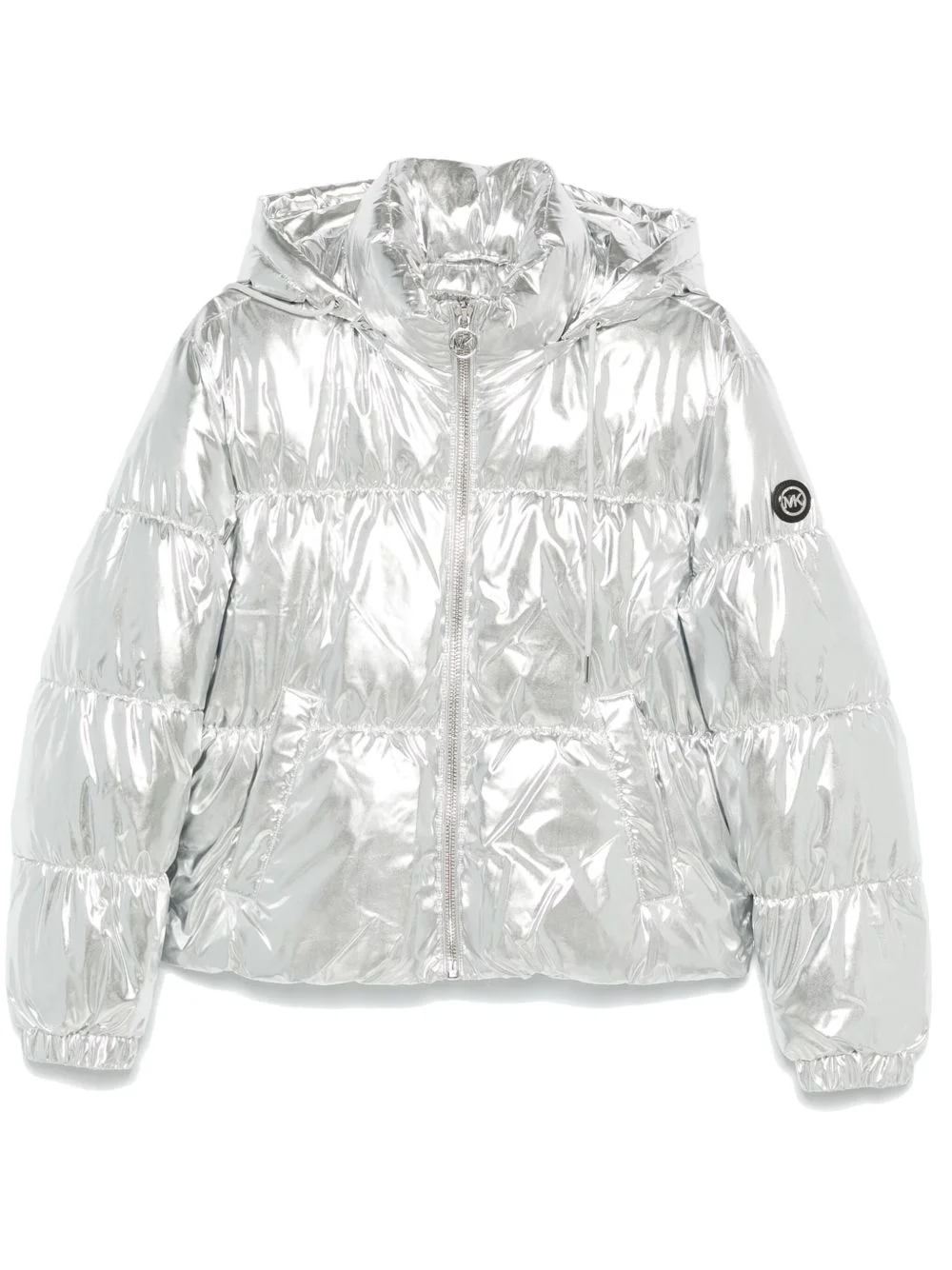 metallic puffer jacket - 1