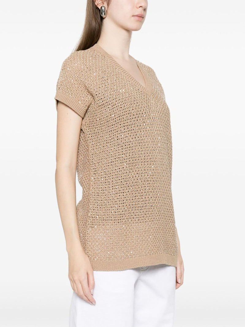 sequin-embellished V-neck vest 3