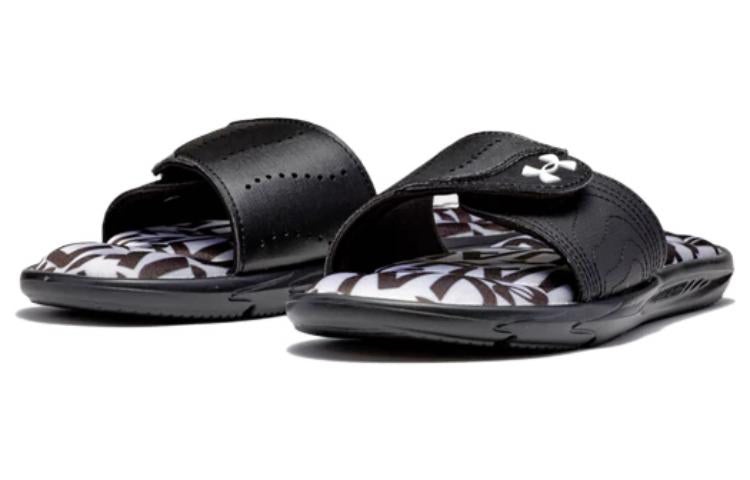 (WMNS) Under Armour Ignite 6 Graphic Footbed Slide 'Halo Grey Black' 3023767-105 - 4