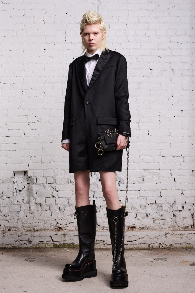 R13 TUXEDO ROMPER - BLACK outlook