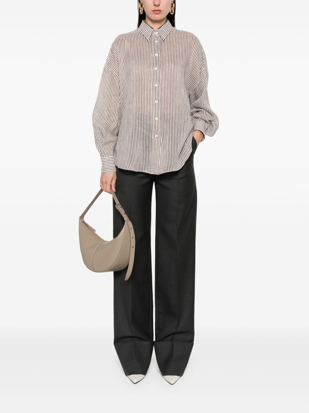 striped organza shirt - 2