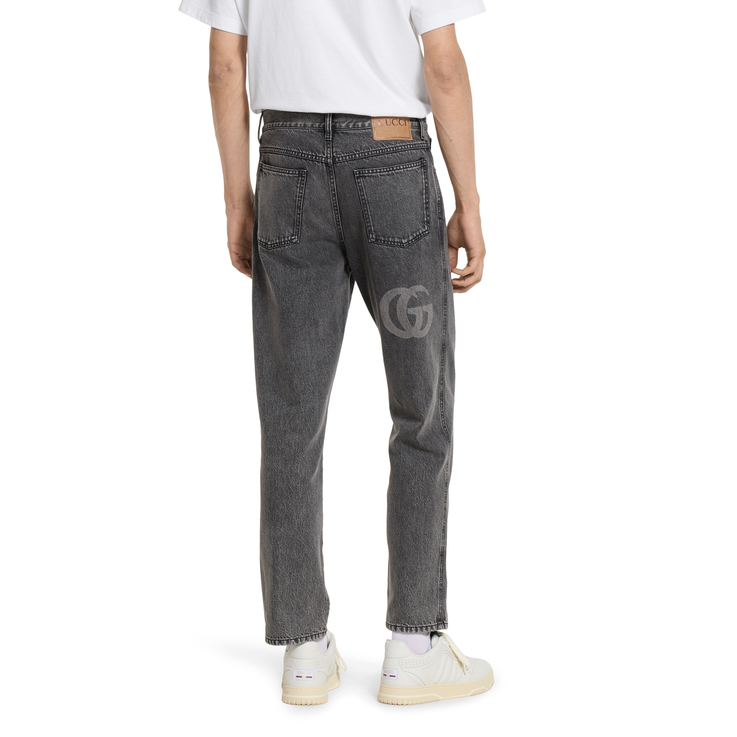 Slim fit denim pant with logo detail - 4