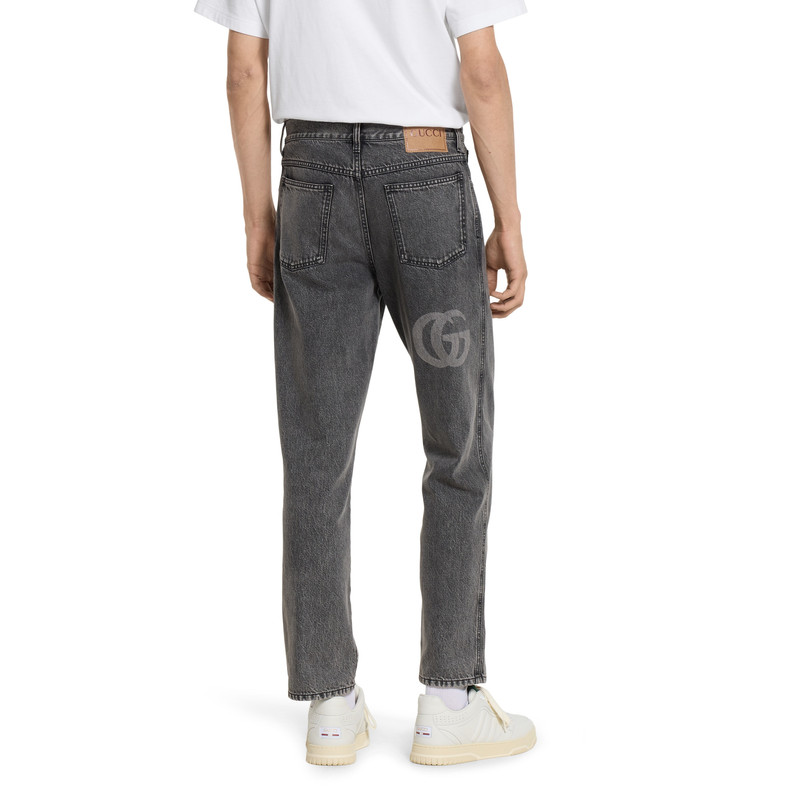 Slim fit denim pant with logo detail 4