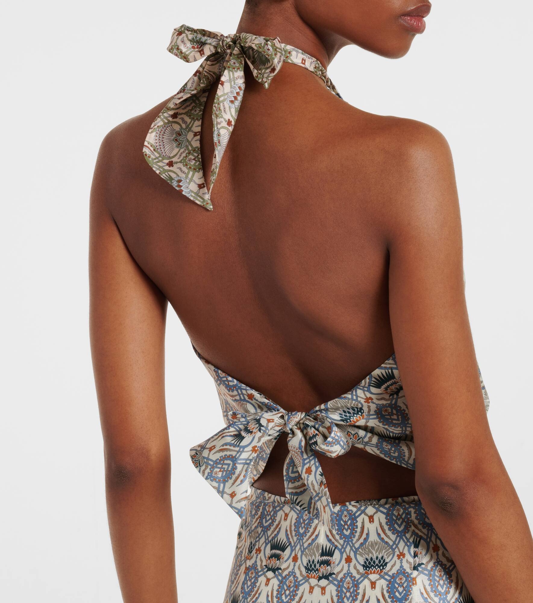 Annet printed silk shantung top - 5