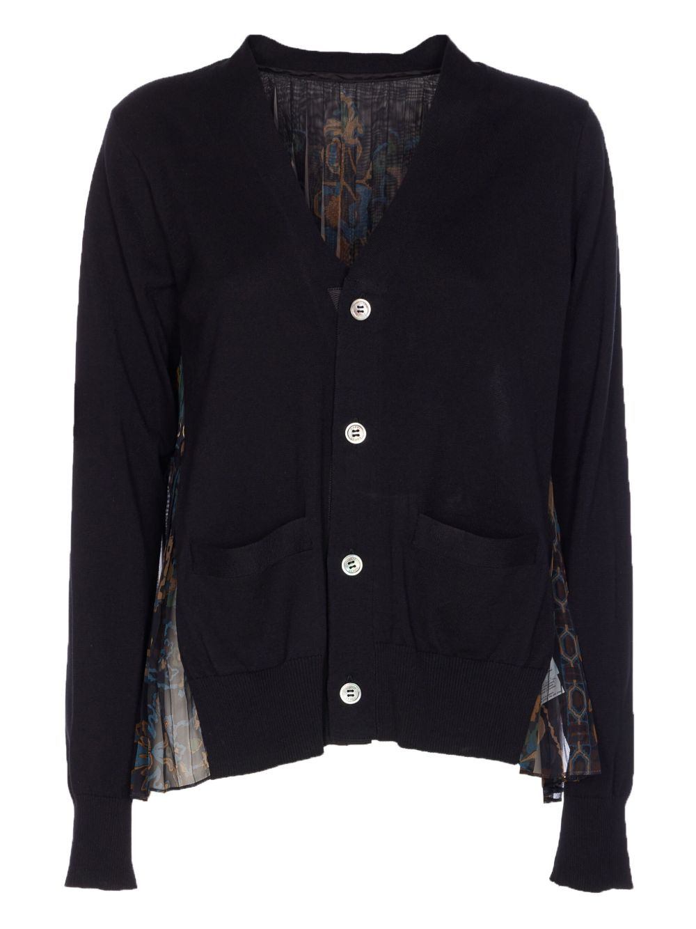 floral-print pleated cardigan - 1