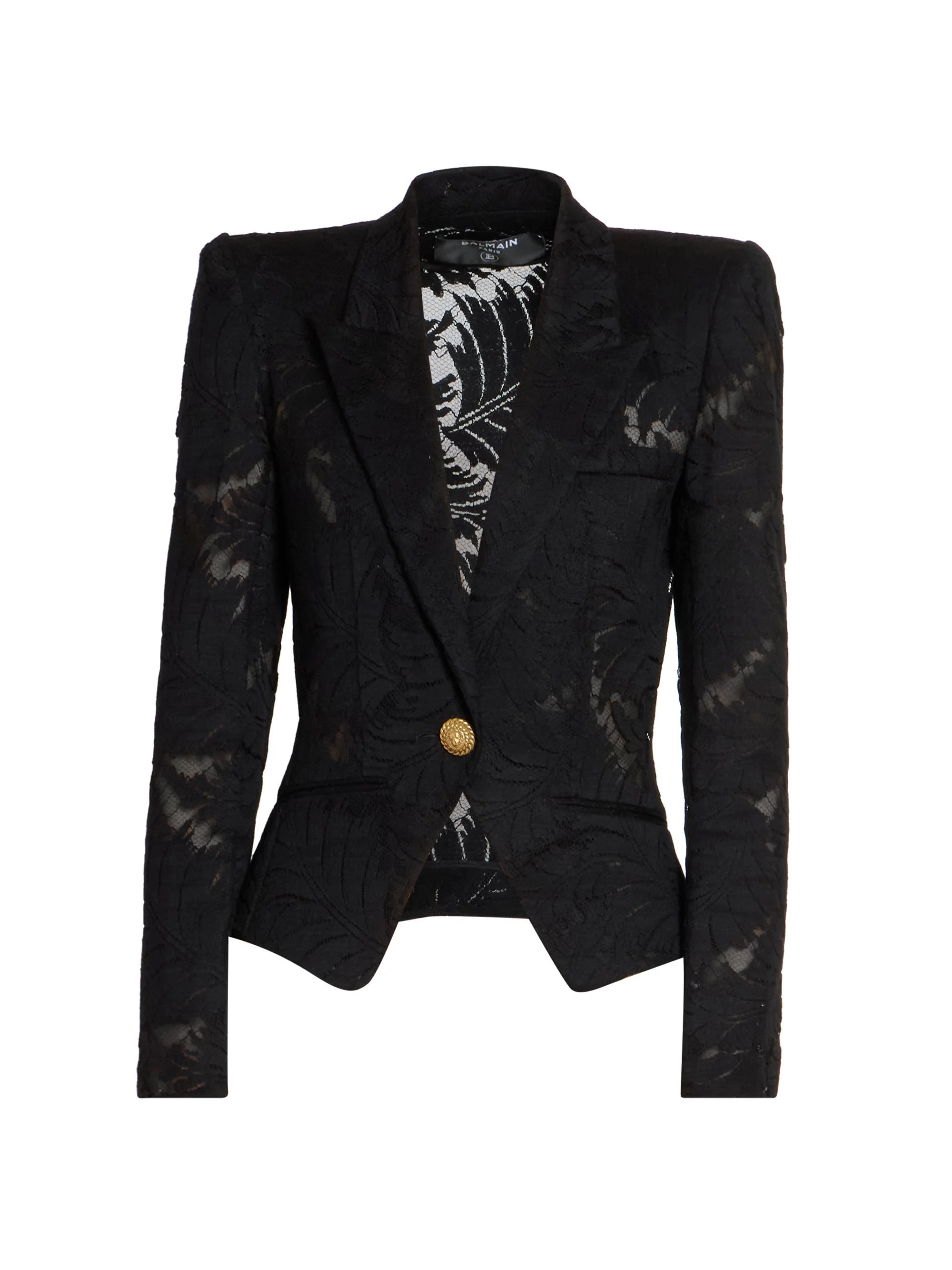 Women's Lace One-Button Blazer - Noir - 1