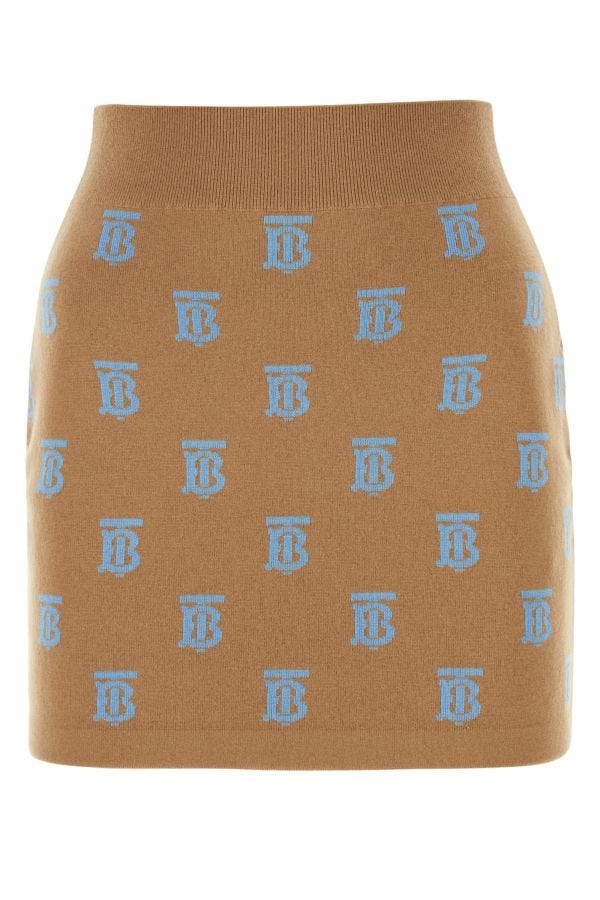 スカート BURBERRY Embroidered Wool Blend Mini Skirt Burberry Burberry Woman Embroidered Stretch Wool Blend Mini