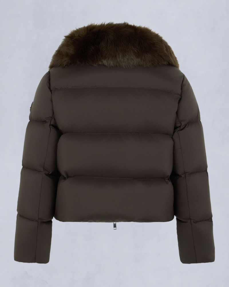 BELLE DUNE SHORT SHEARLING TRIM PUFFER 6