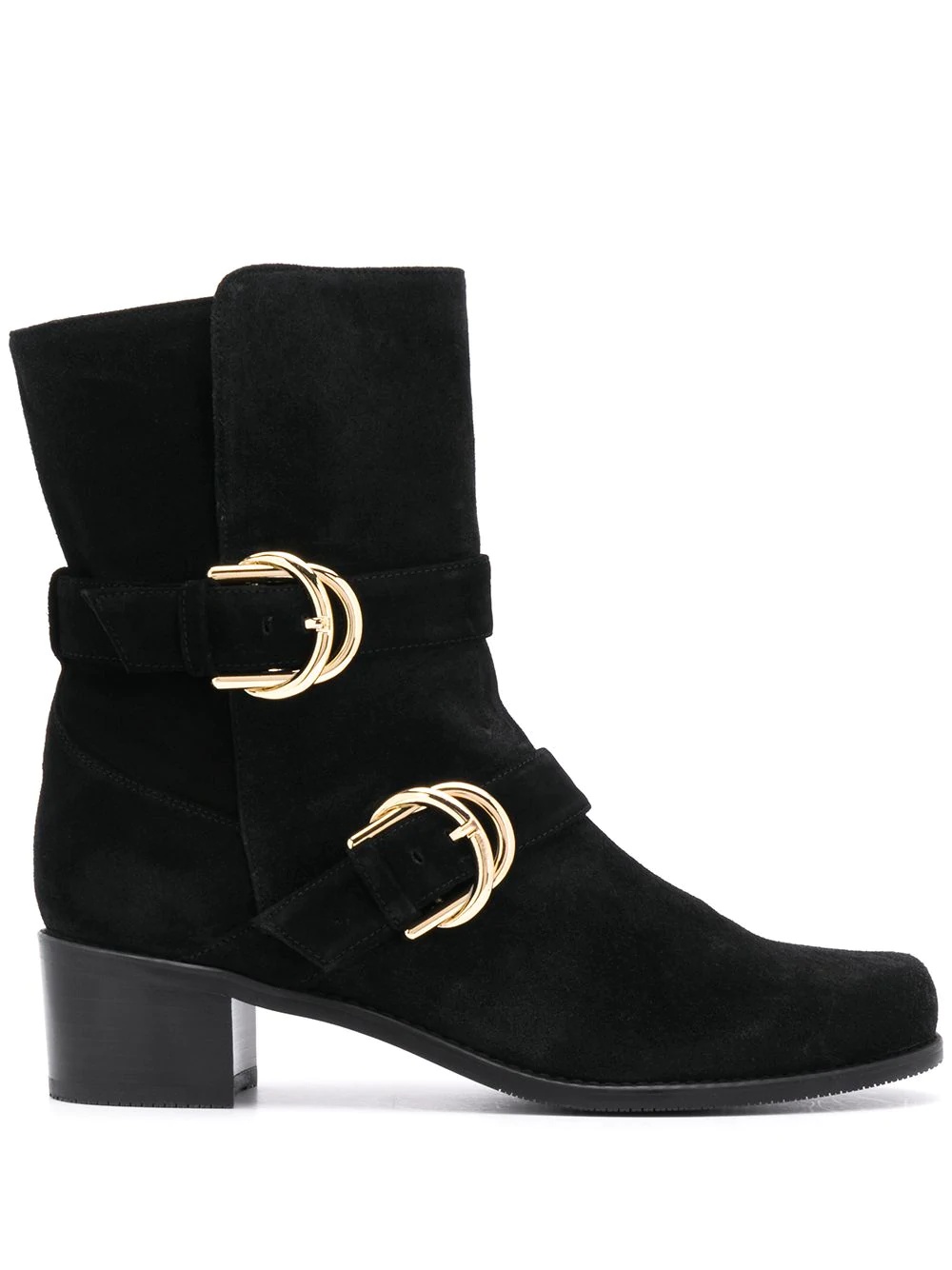 buckled suede ankle boots - 1