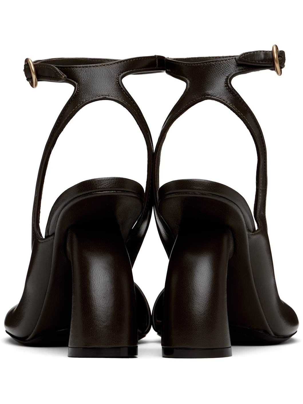 Brown Asymmetrical Heels - 2