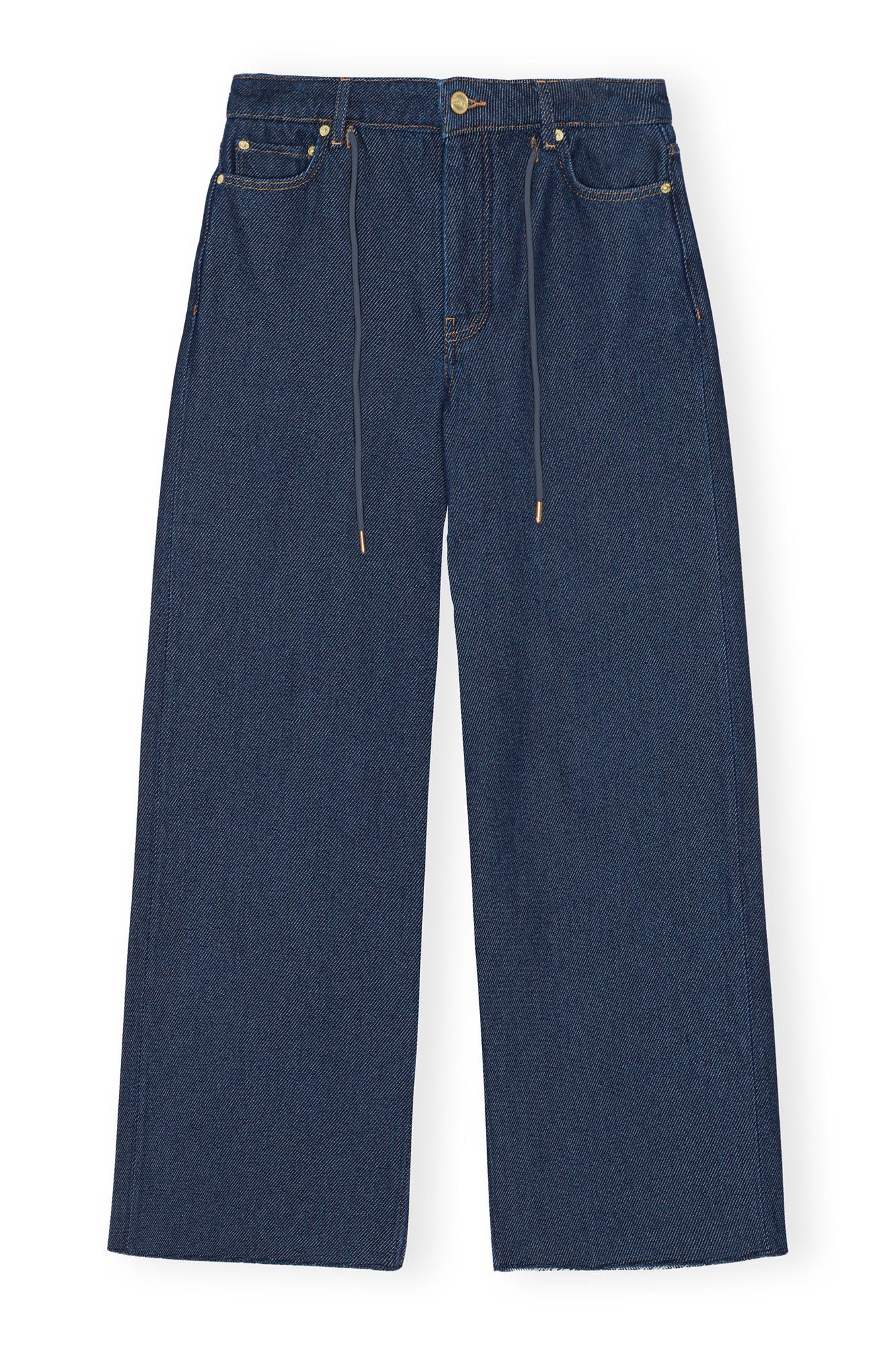 HEAVY DENIM WIDE DRAWSTRING JEANS - 1