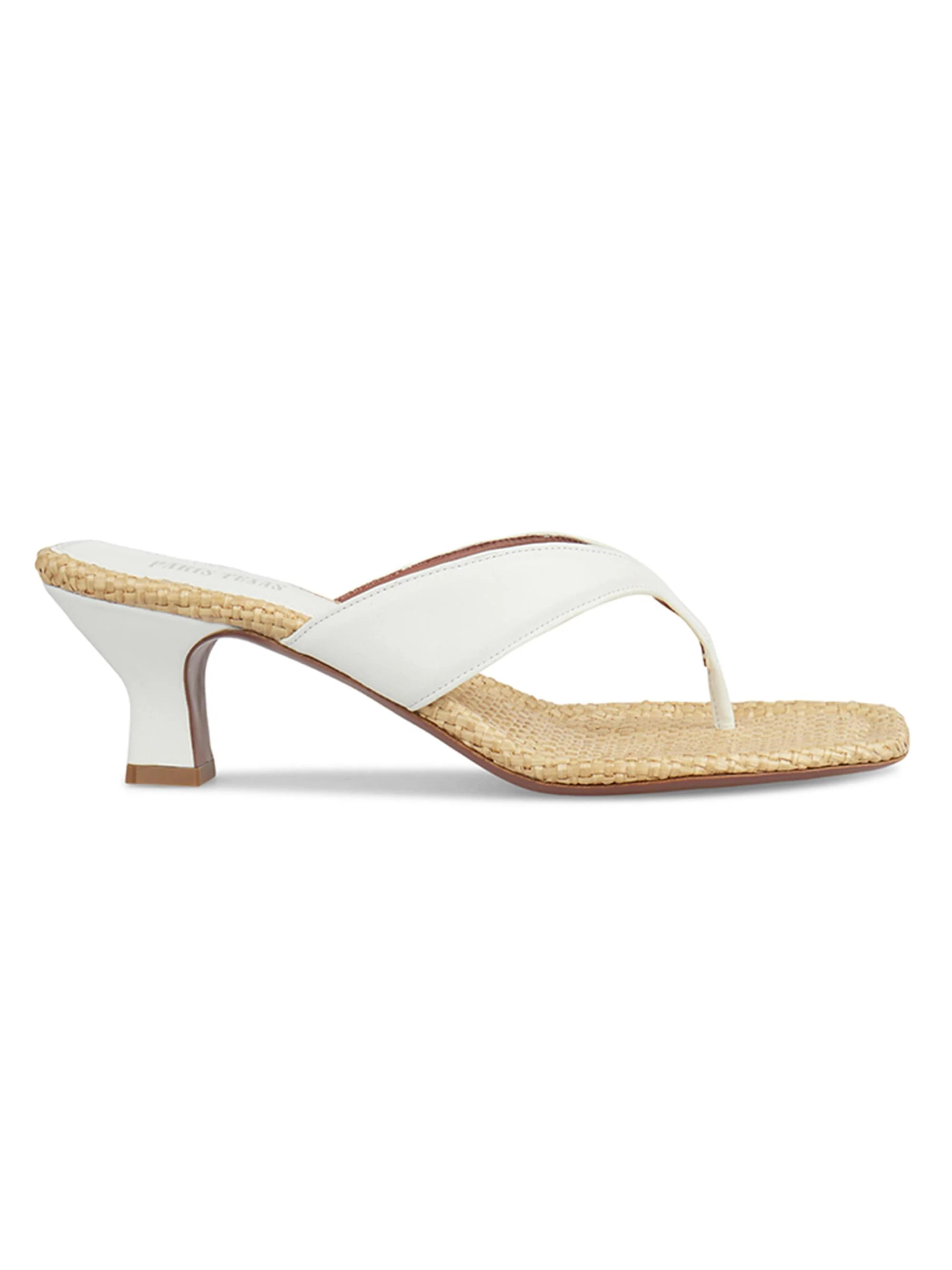Women's Portofino 55MM Leather Sandals - Optic White Natural - 1