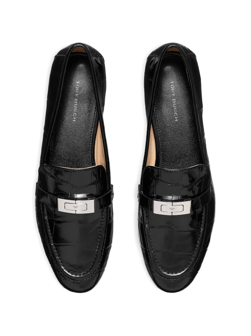 croc-effect leather loafers 3