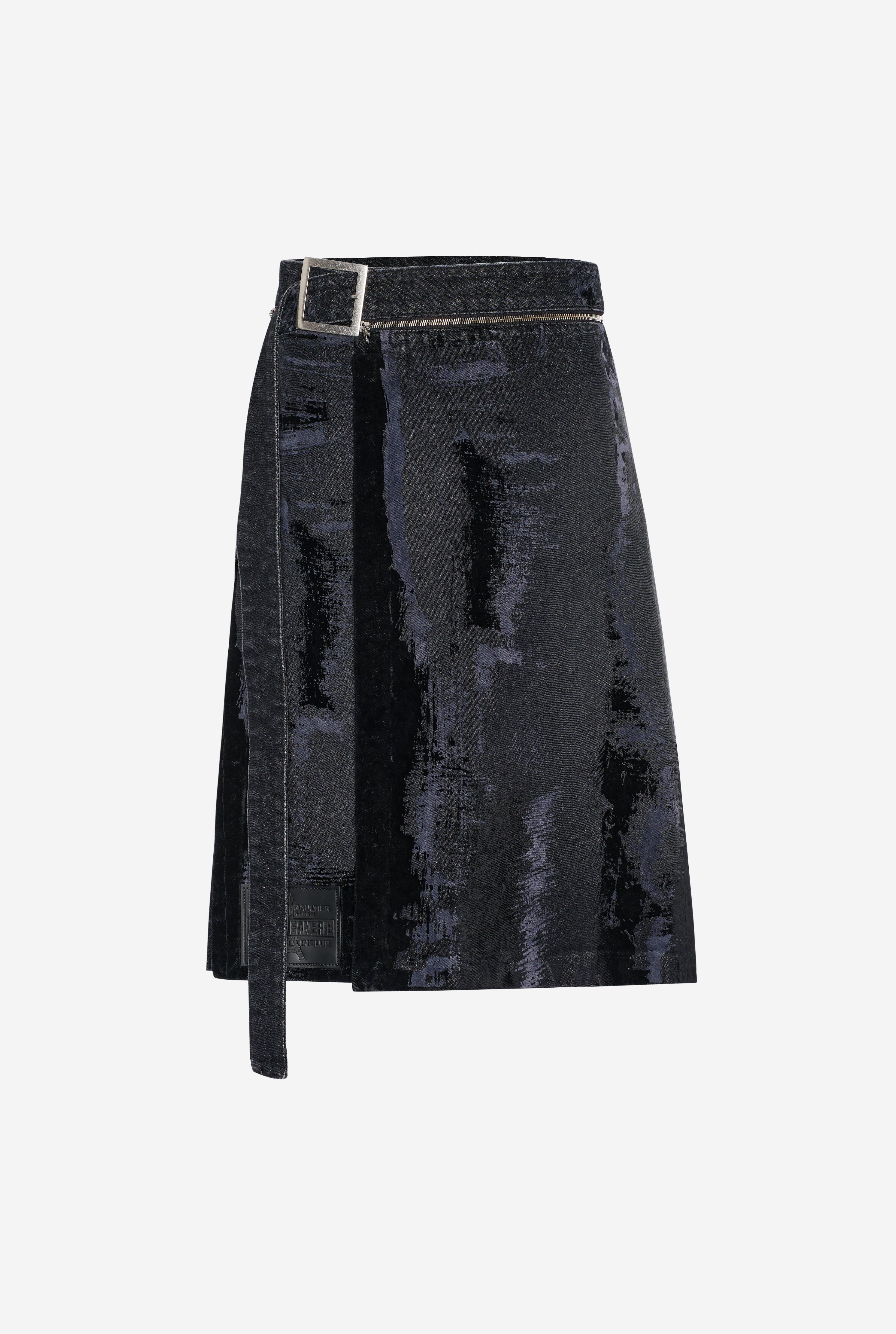 THE FLOCKED DENIM KILT - 9