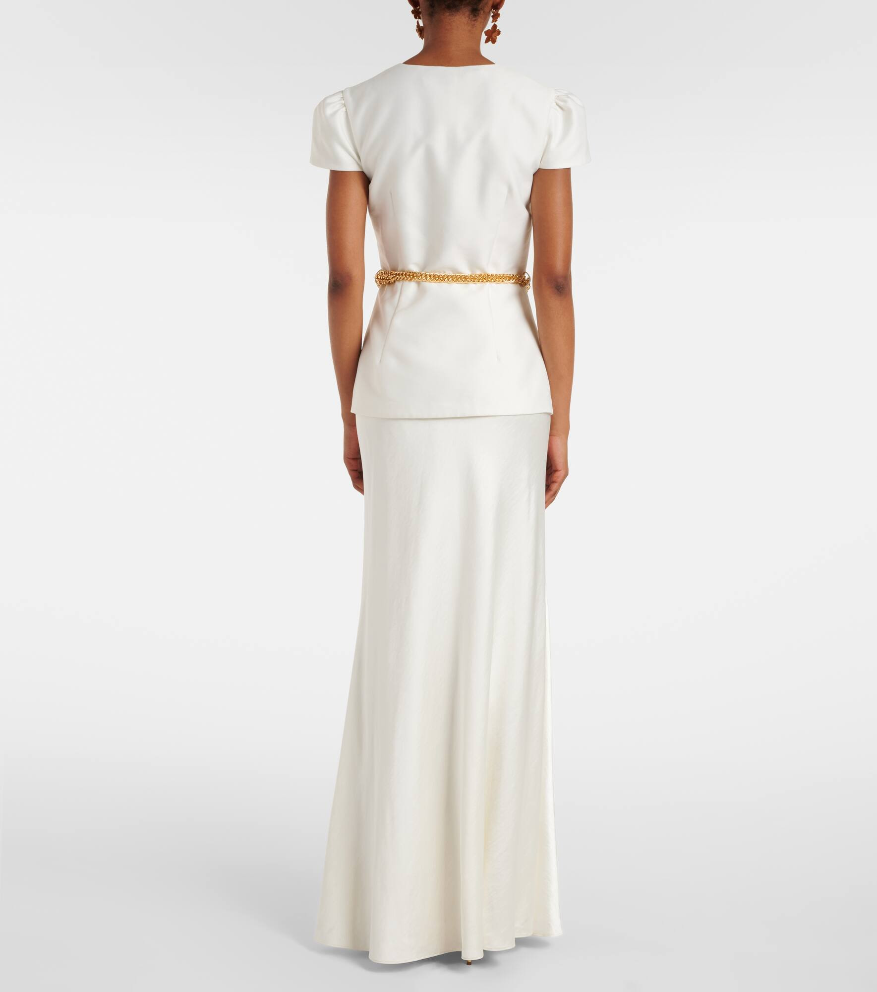 Belted taffeta maxi dress - 3