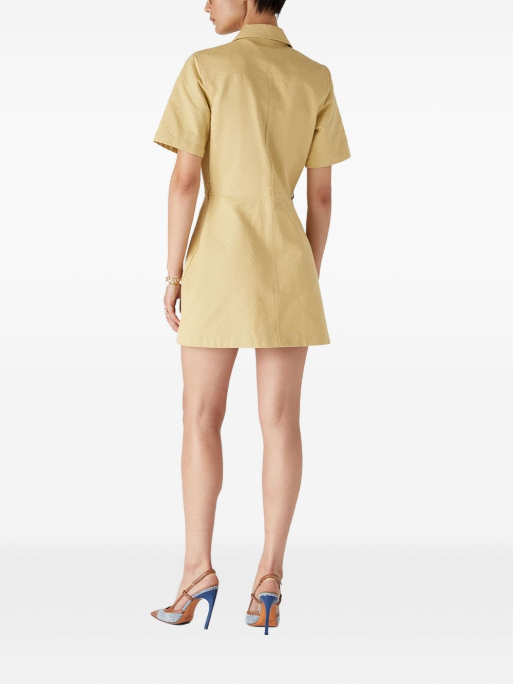 monogram zip-front mini dress - 3