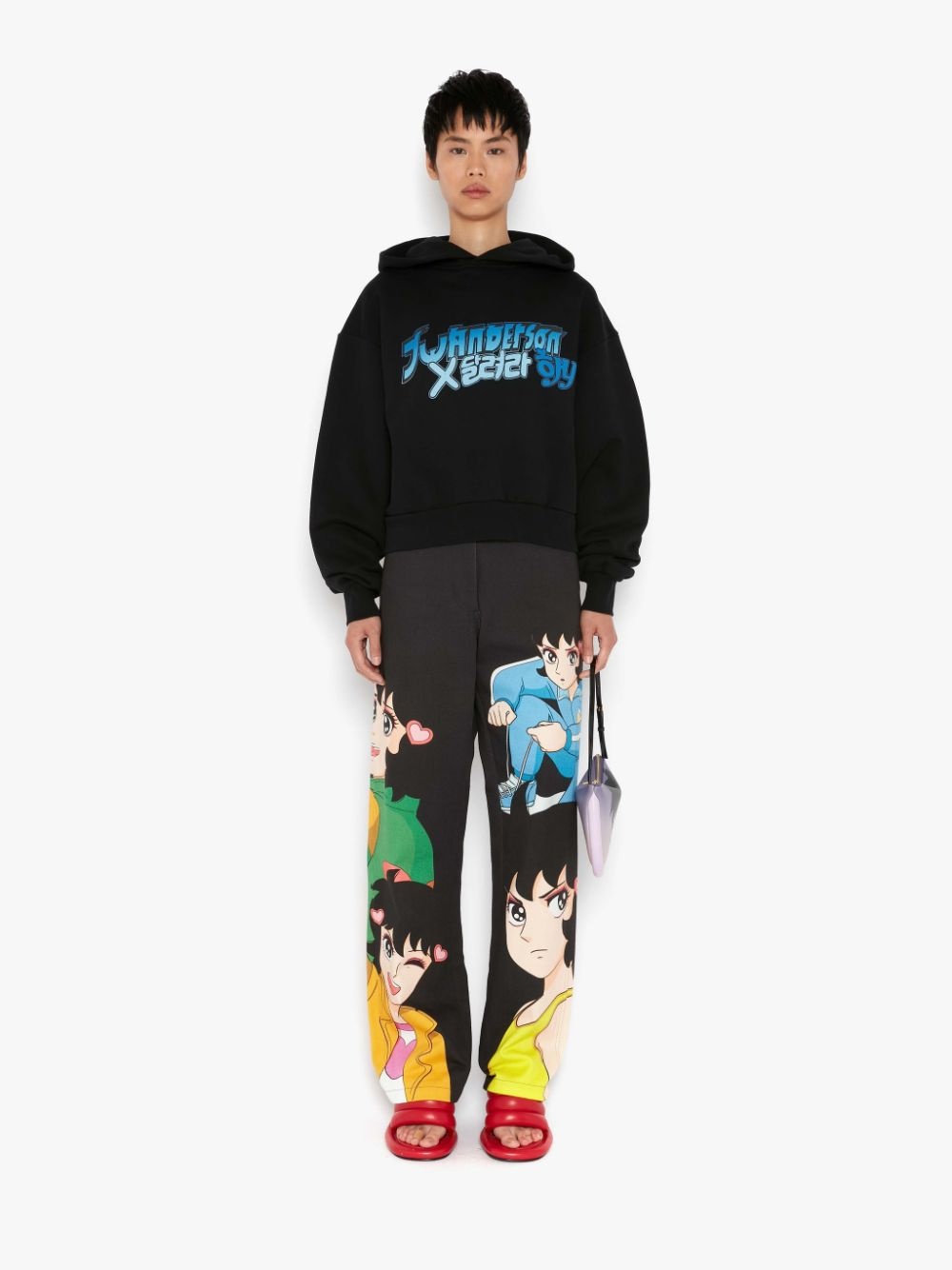 RUN HANY PRINT CROPPED HOODIE - 2