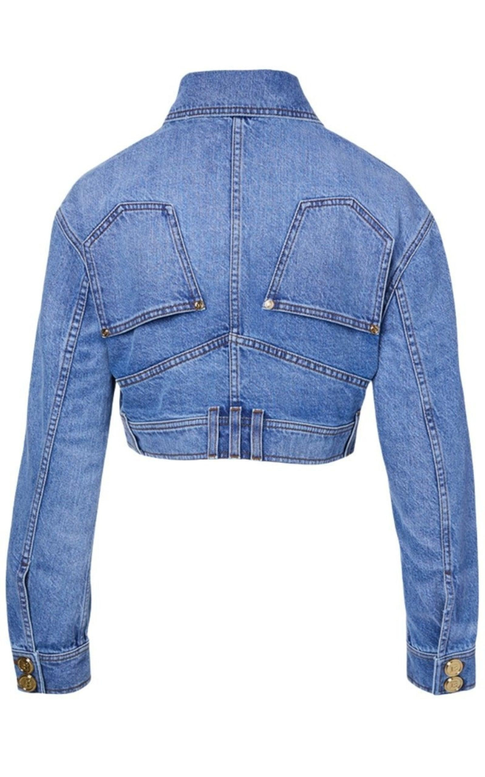 Cropped Denim Jacket - 5