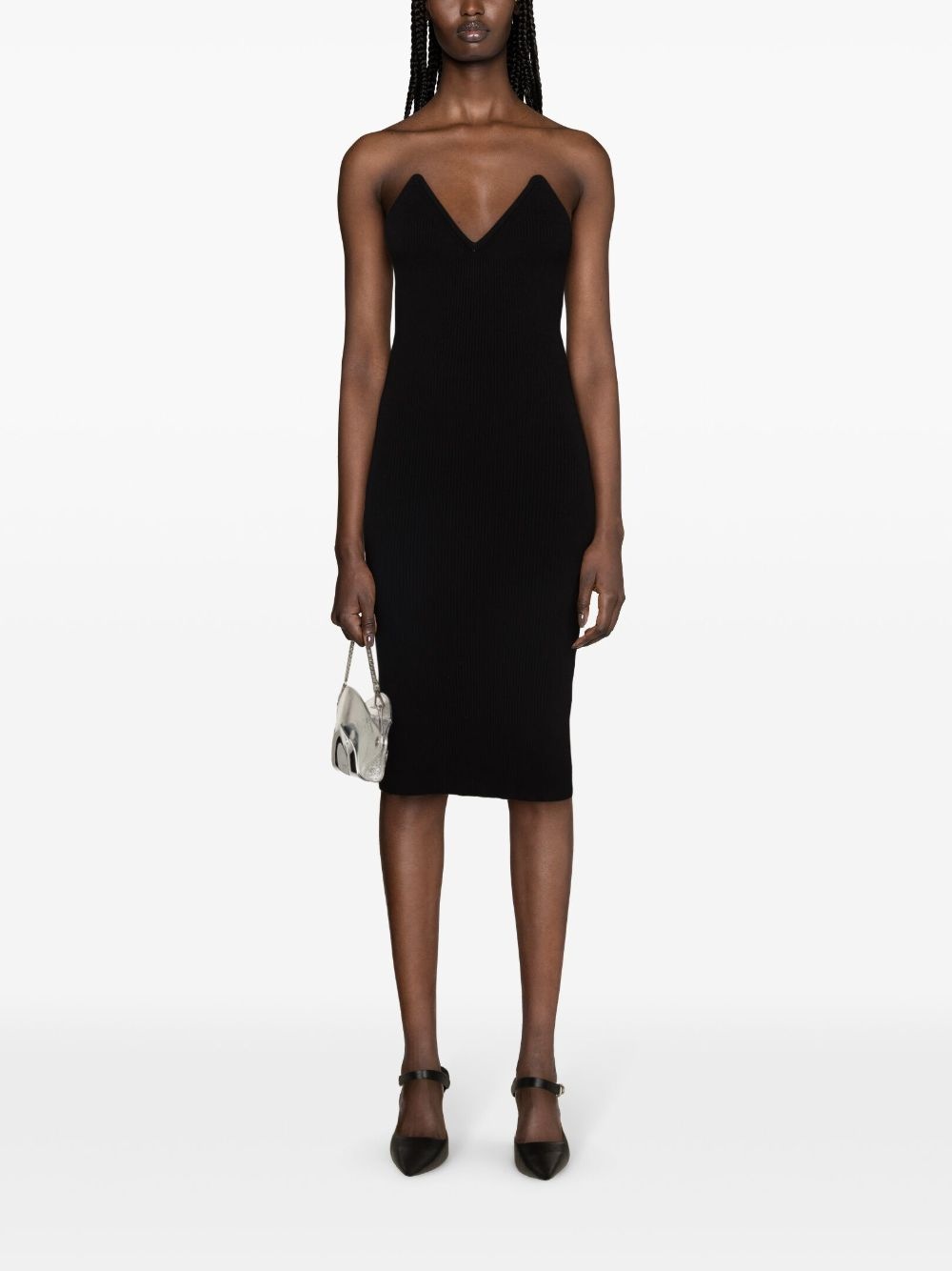 ribbed-knit bustier dress - 2