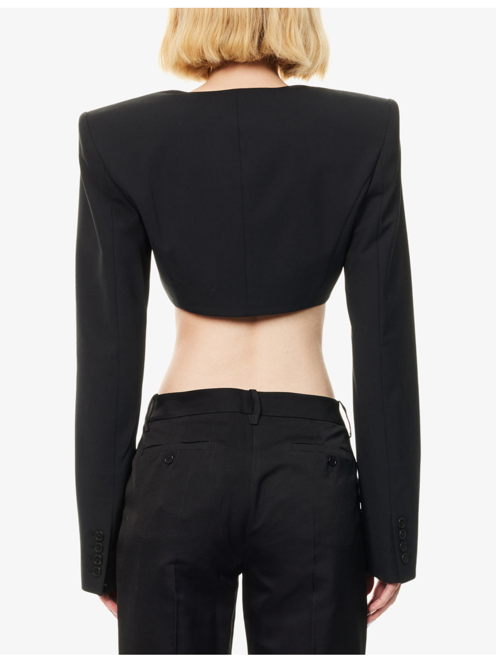 Cropped Wool-Blend Blazer - 4