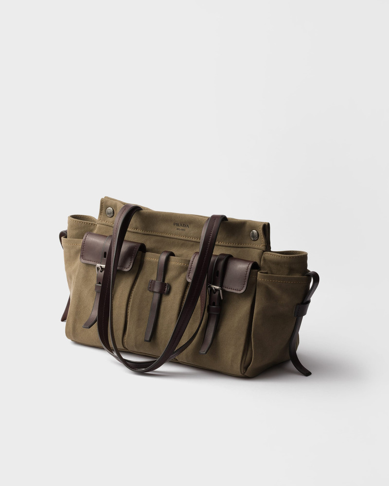 Prada Prada Route large canvas and leather tote bag outlook