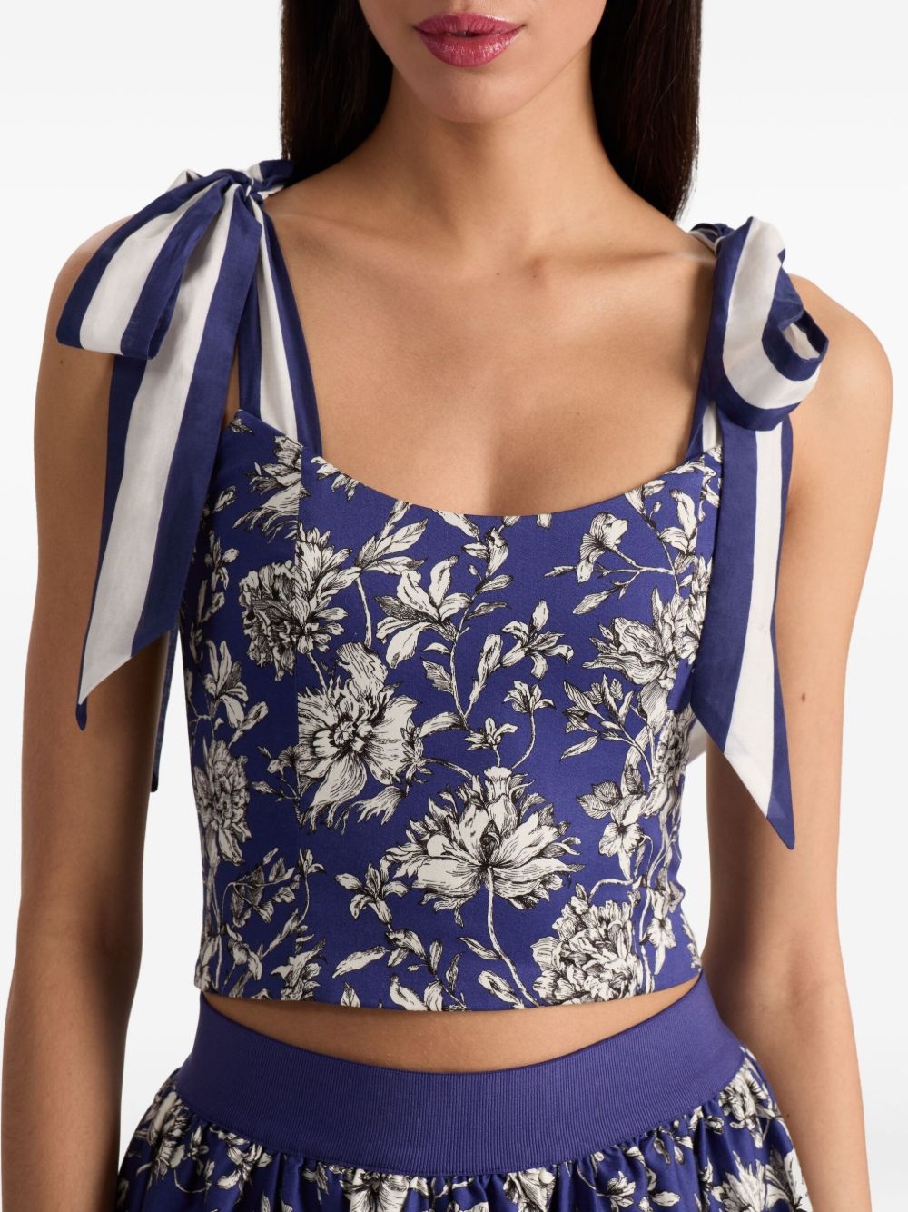 Blanca floral-print tie-shoulder top - 5