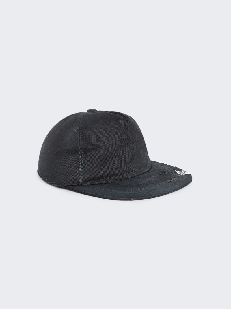 Distressed Oversized Bucket Hat Black 5