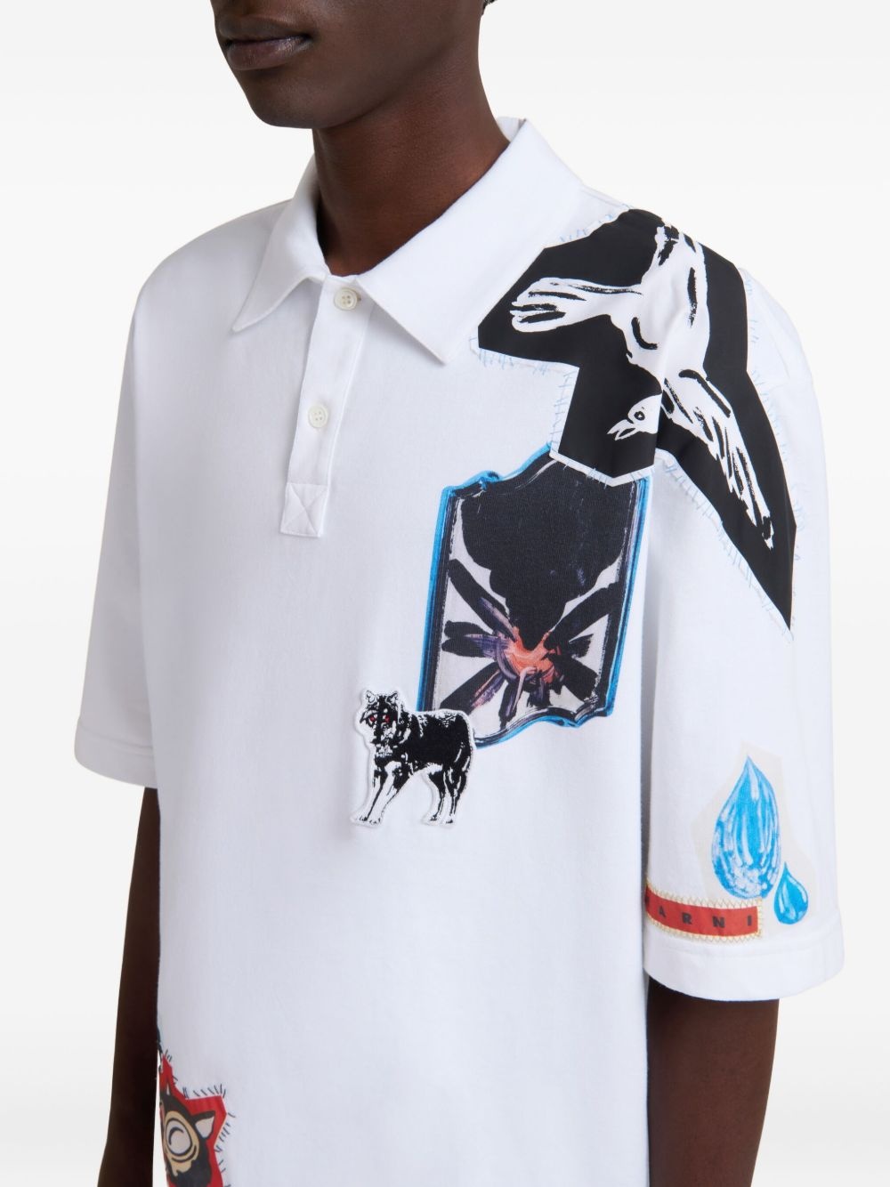 graphic-patches polo shirt - 5