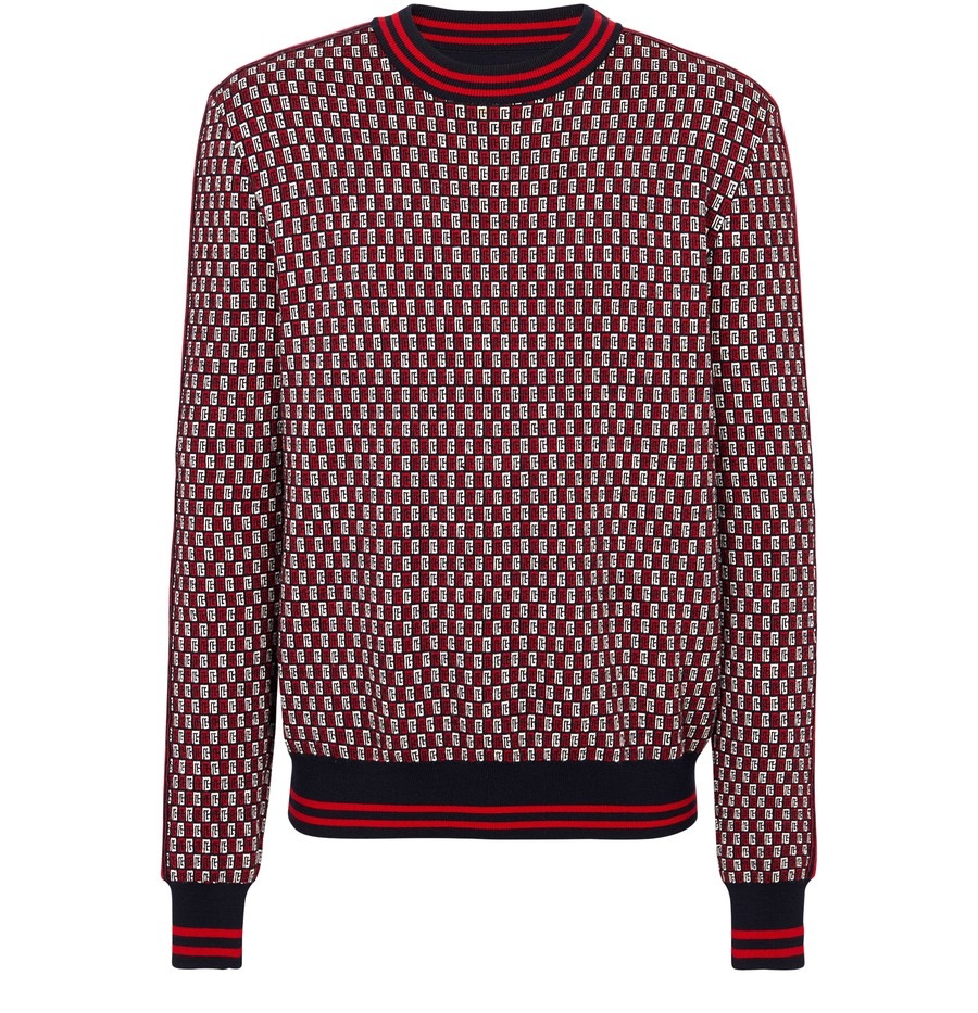 Monogrammed jacquard sweater - 1