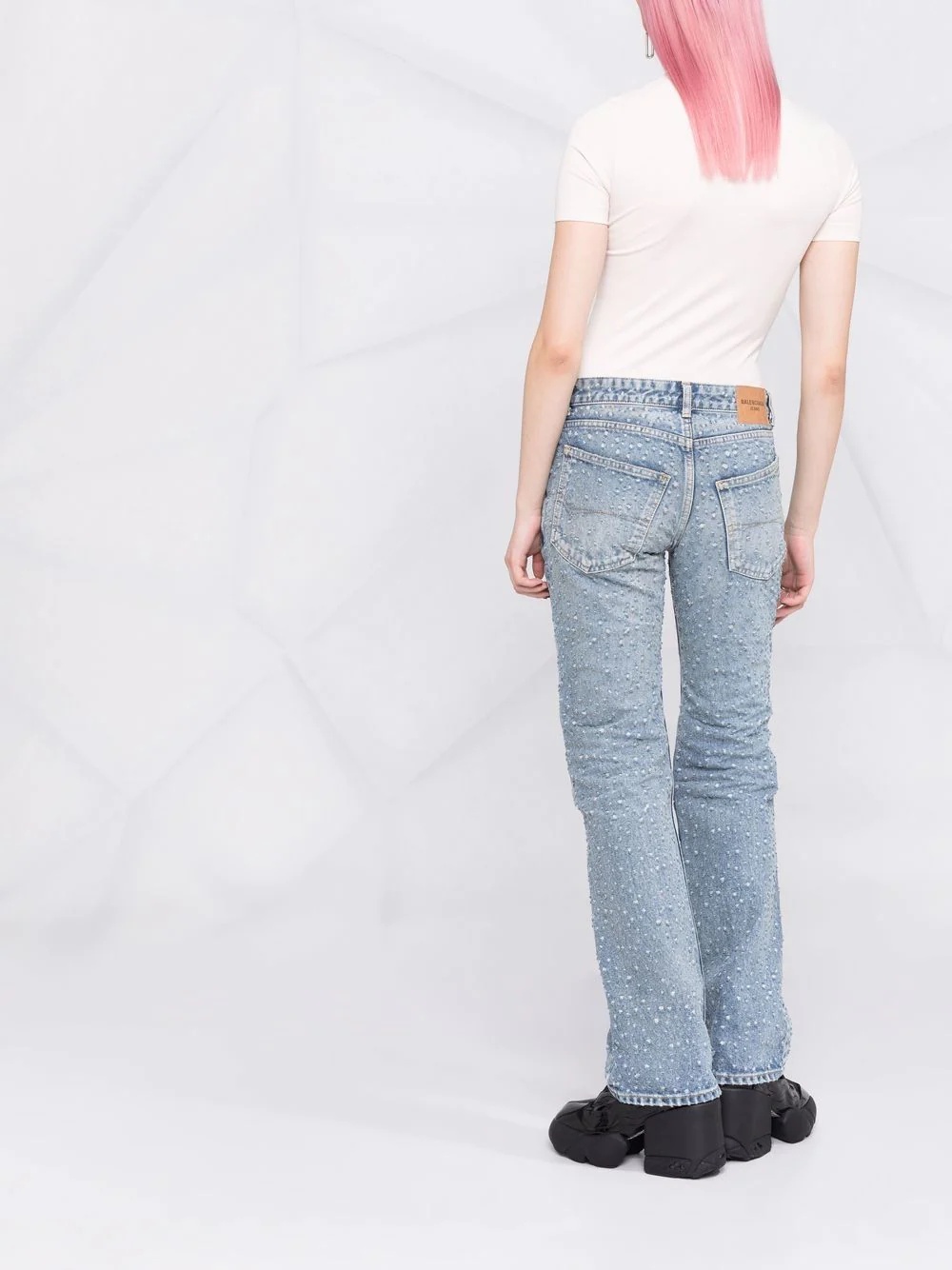 distressed straight-leg jeans - 4