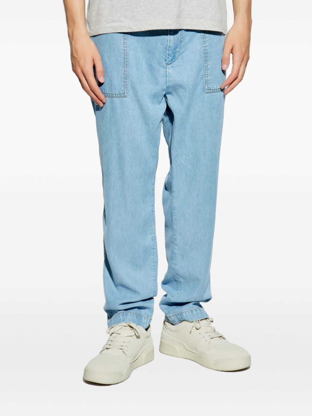 topstitching-detail patch-pocket trousers - 3